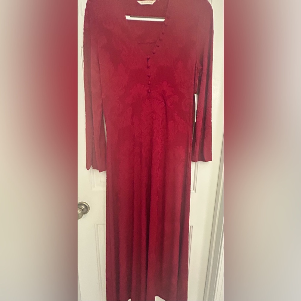 NWT Soft Surroundings Deep Red Long Sleeve Dress